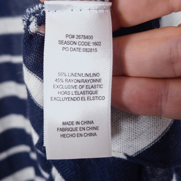 Splendid Striped Cardigan Navy White Open Front Size S Coastal Grandma - Picture 12 of 12